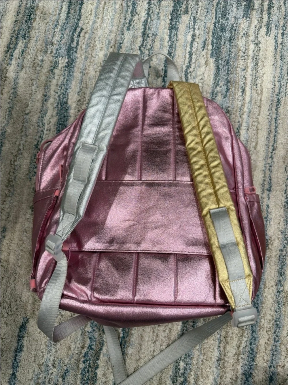 Metallic Pink State Kane Doubleback backpack and school lunch box